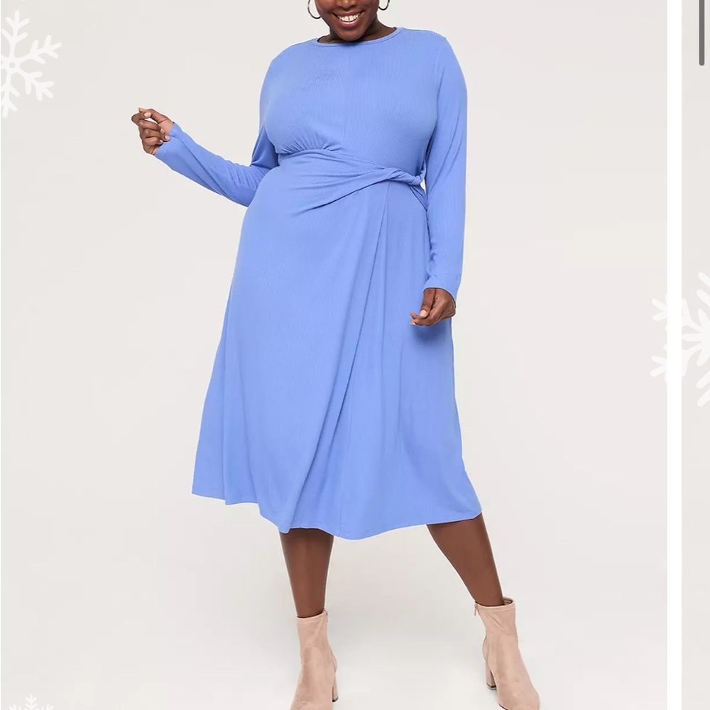 NWT Lane Bryant Blue Long-Sleeve Dress